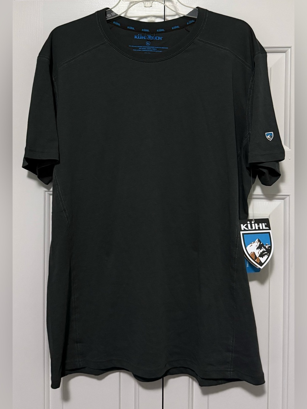 Kuhl Brazen SS KuhlTECH Mens XL Black Cotton Blend Crew Neck UPF 40 Tee Shirt